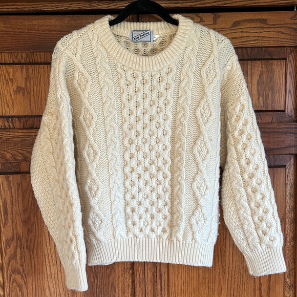 Kerry Traditions Cable Sweater-Women size Small-Color is Beige/Cream - Picture 1 of 3